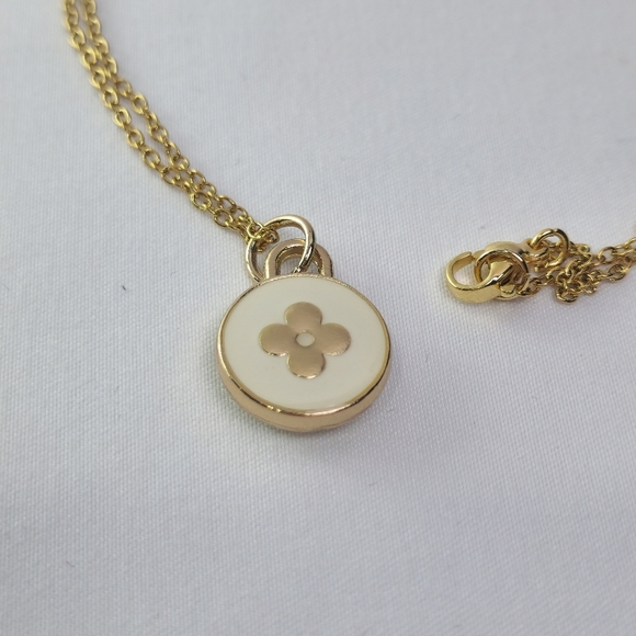 Authentic Louis Vuitton white gold flower Fleur charm on chain - Picture 1 of 10